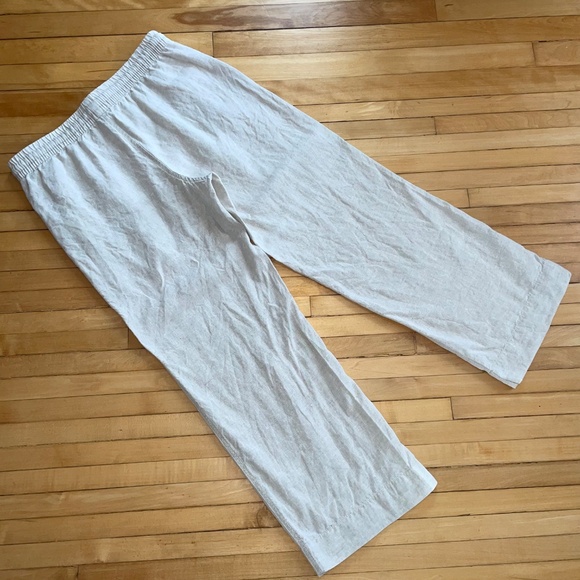 L.L. Bean Premium Linen Breezy Pull On Pant Tan Khaki Washable Size 10 - Picture 6 of 9